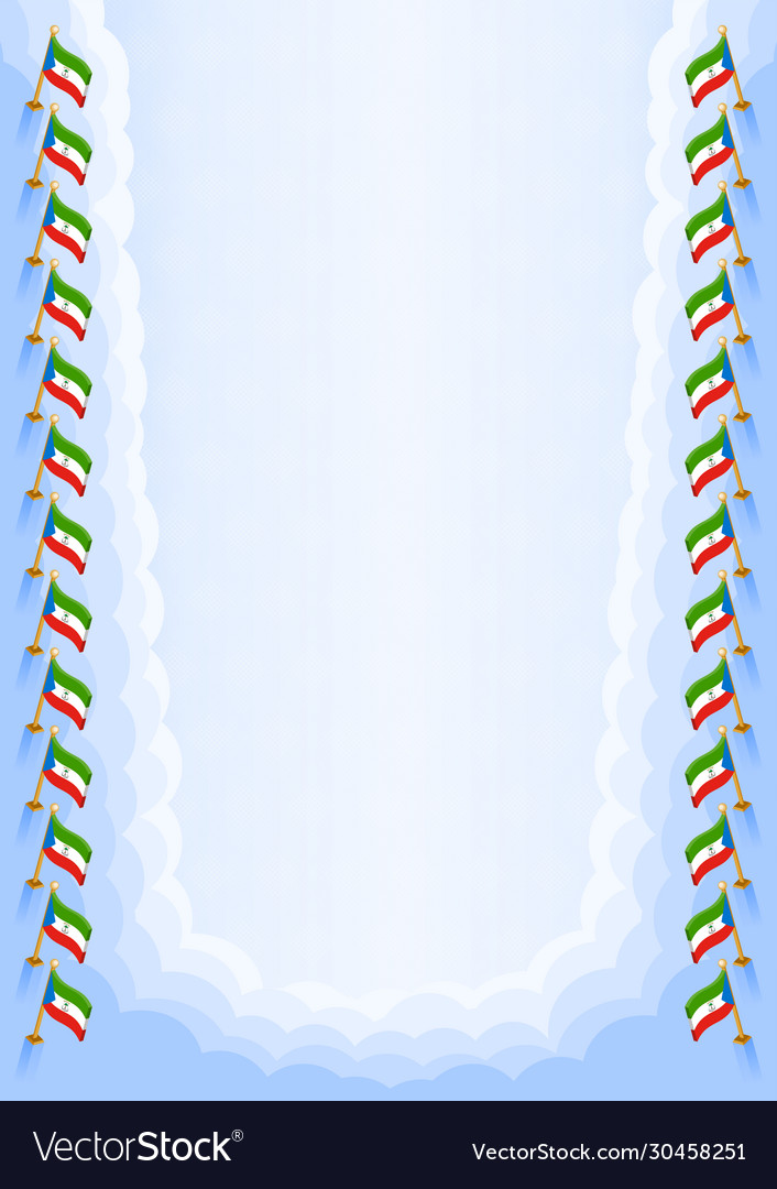 Frame and border with equatorial guinea flag vector image Frame and border with equatorial guinea flag