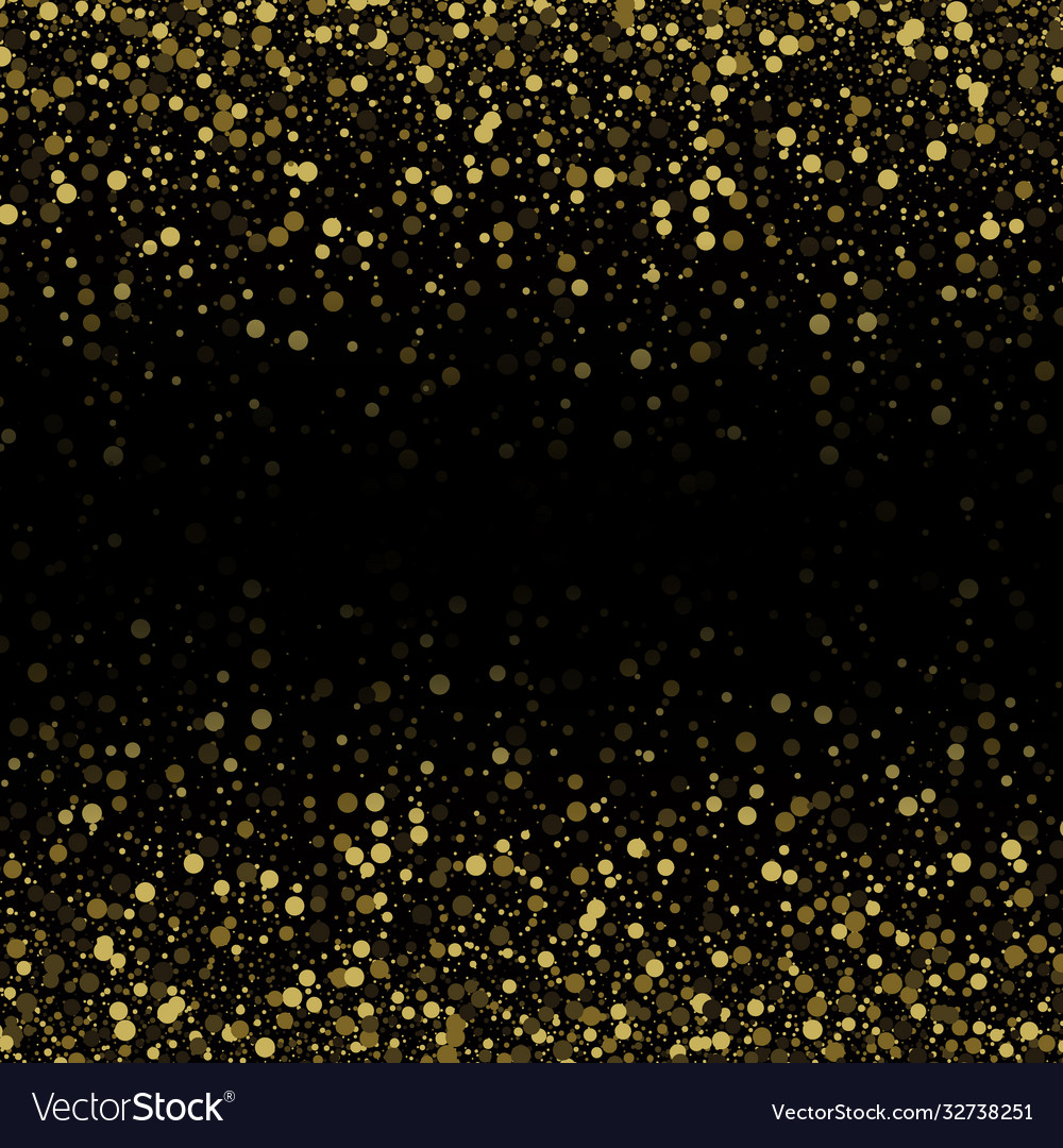 Gold glitter texture on a black background Vector Image