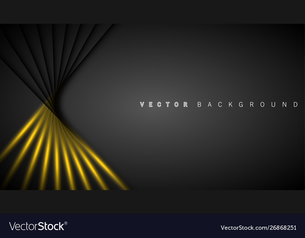 Gold light line shadow dark grey luxury background vector image Gold light line shadow dark grey luxury background