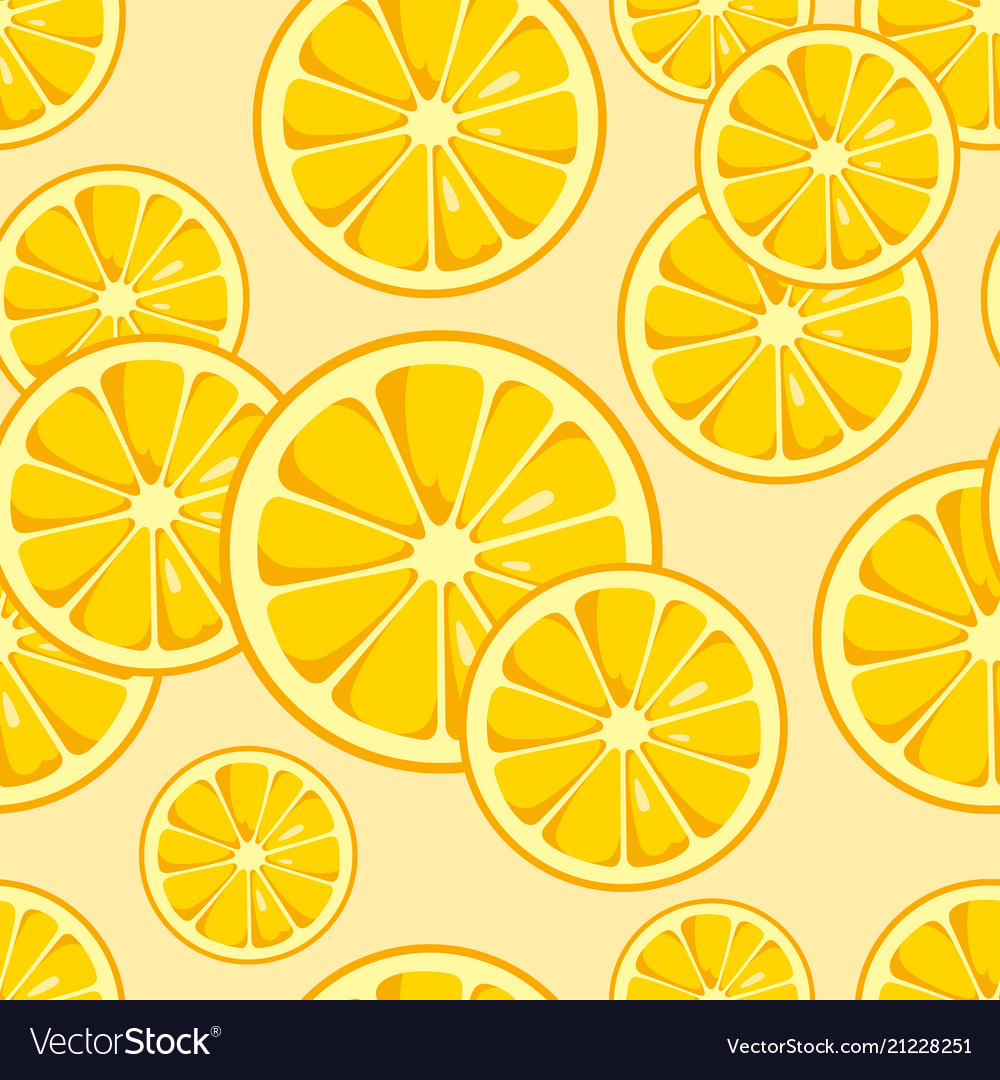 Lemon slices seamless pattern vector image Lemon slices seamless pattern