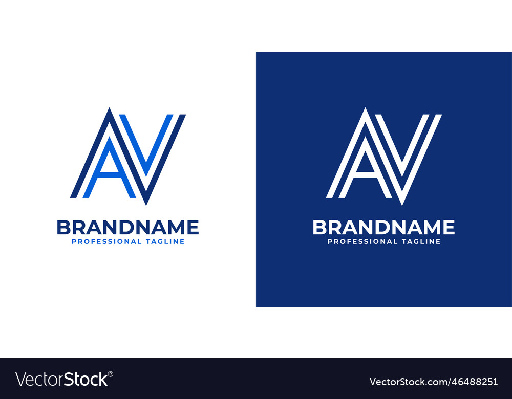 Letter av line monogram logo suitable for any Vector Image