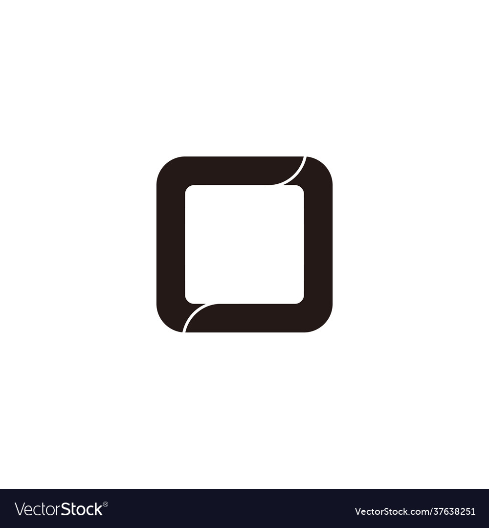 Letter cc linked square frame simple geometric