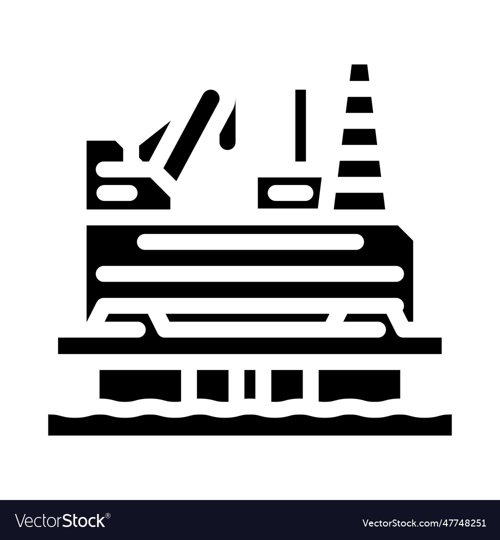 Oil rig platform petroleum engineer glyph icon