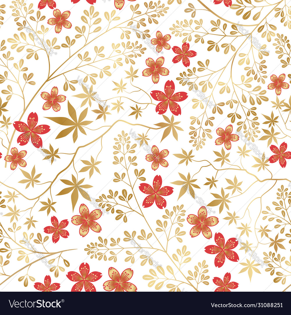 Oriental Floral Seamless Pattern