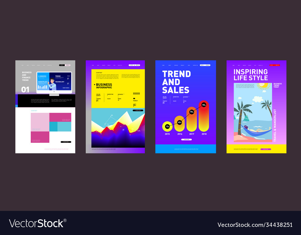 Presentation and website interface layout design Vector Image Presentation and website interface layout design