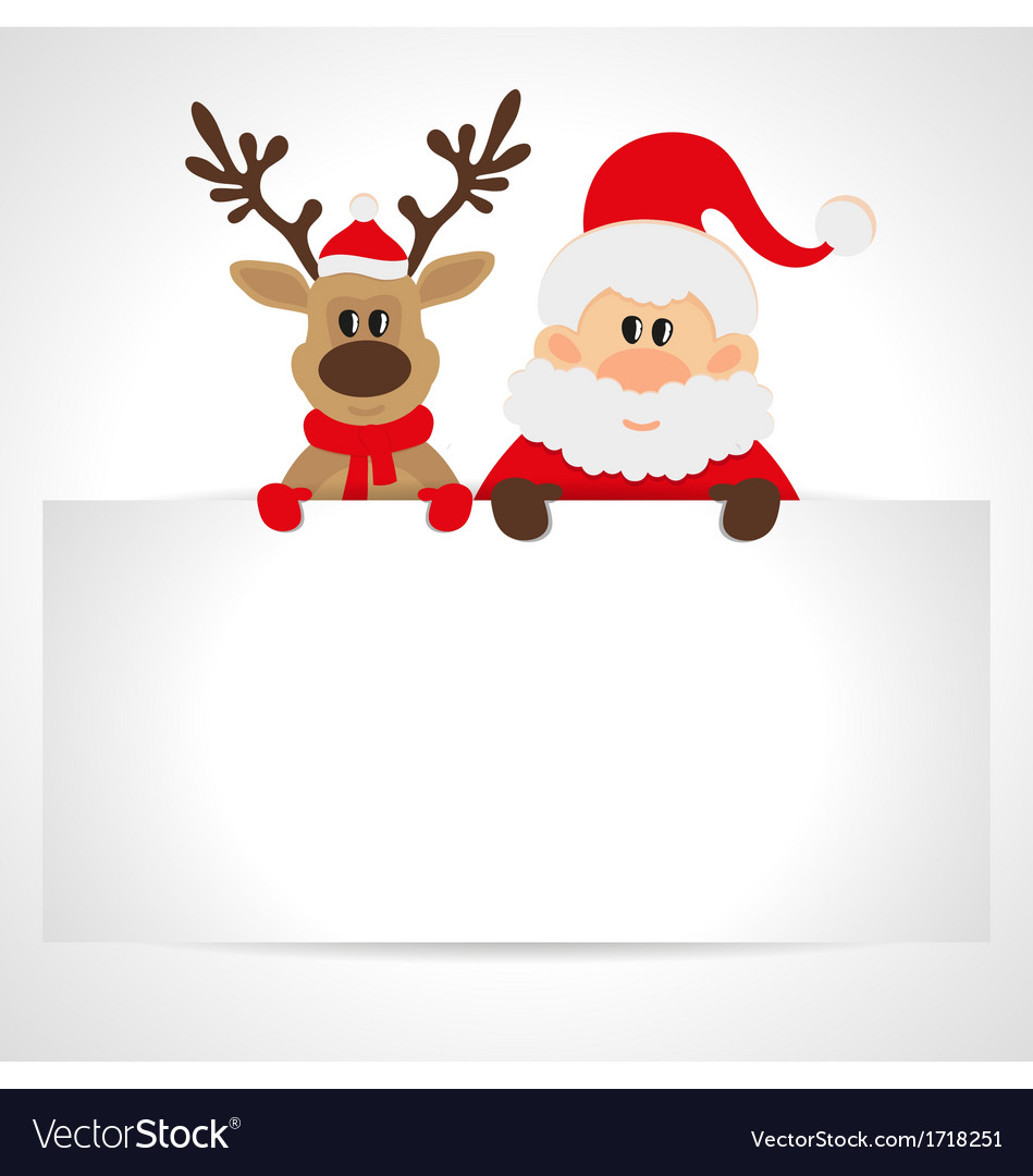 Santa claus and reindeer with a place for text