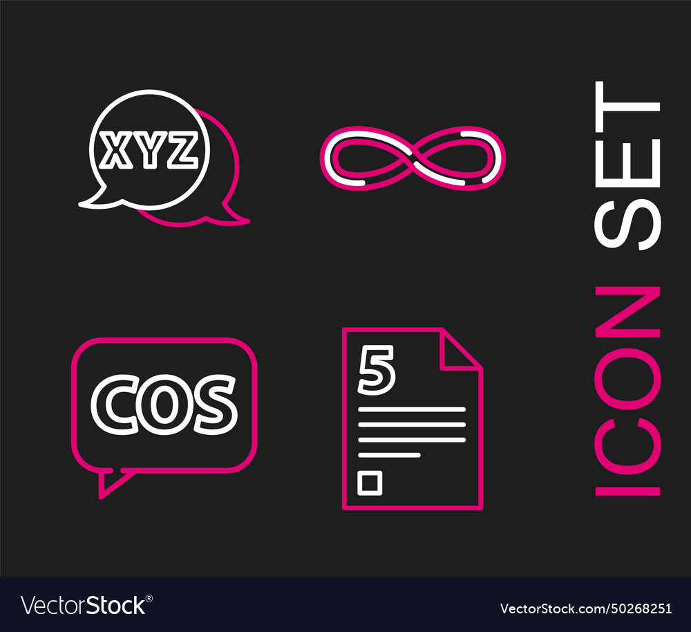 Set line test or exam sheet mathematics function vector image Set line test or exam sheet mathematics function