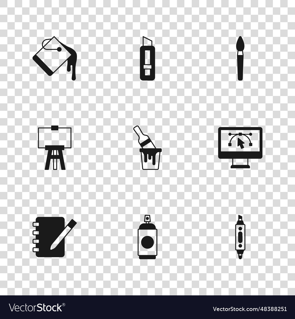 Set paint spray can computer with design program