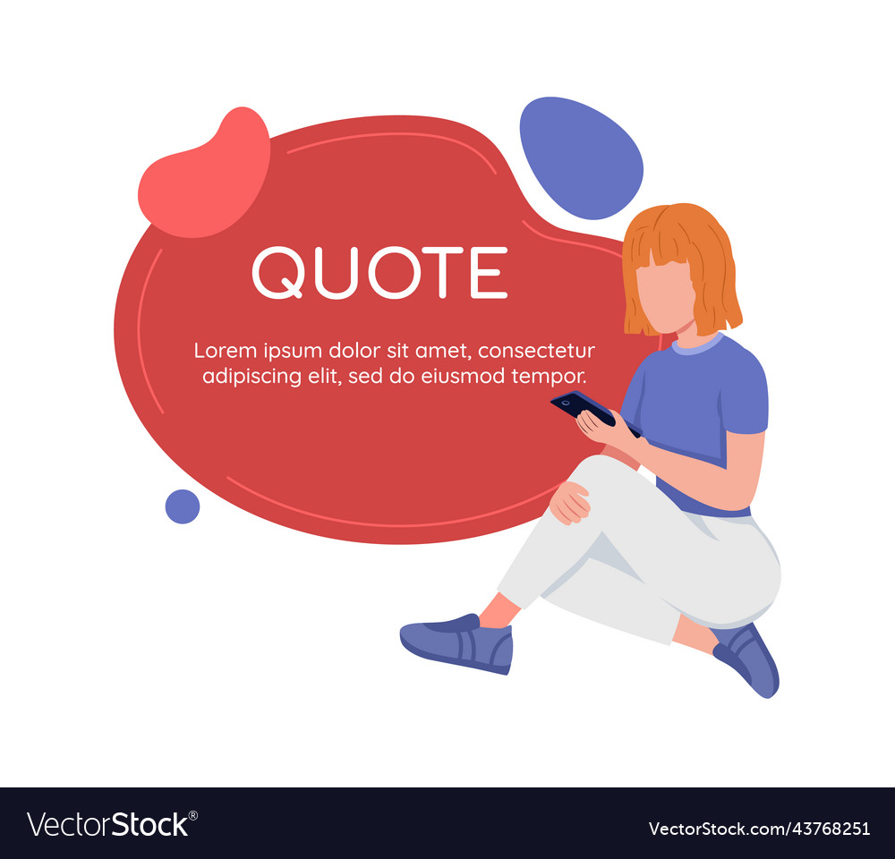 Social network and communication quote textbox vector image Social network and communication quote textbox