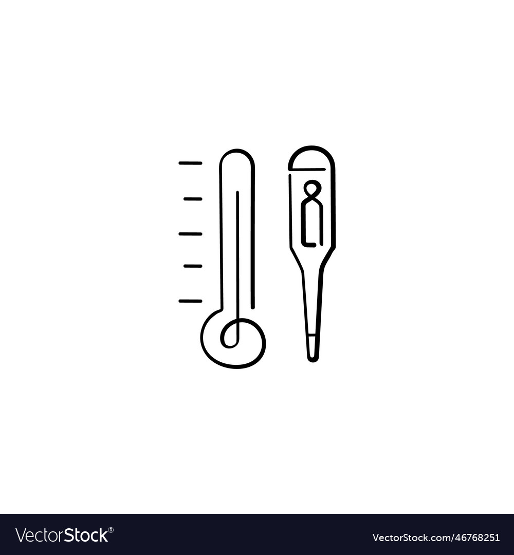 Thermometer line style icon design