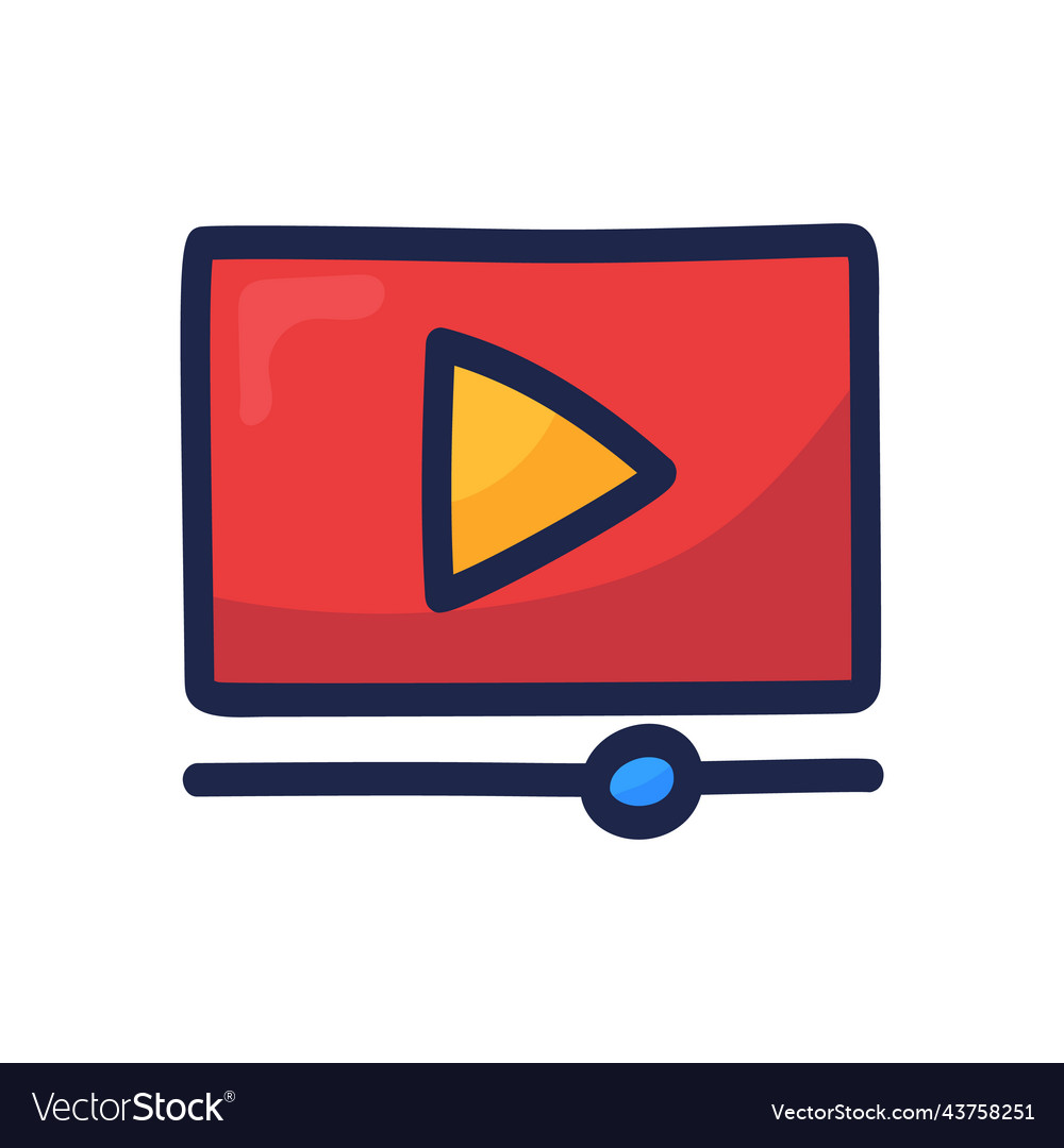 Video player play button simple outline color