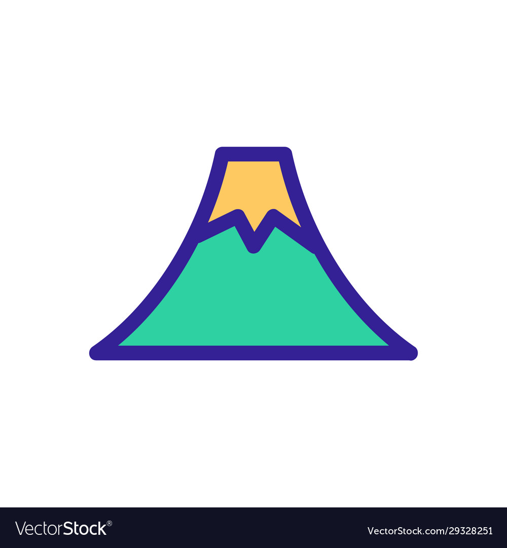 Volcano icon isolated contour symbol Vector Image Volcano icon isolated contour symbol