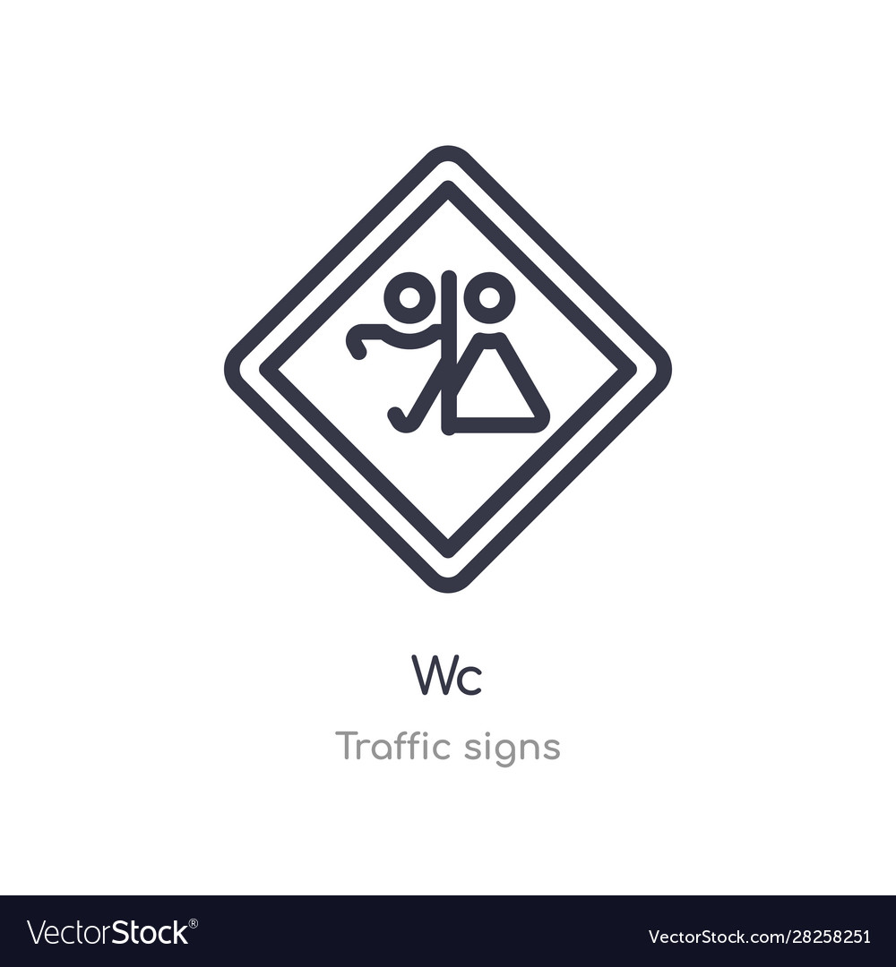 Wc outline icon isolated line from traffic signs