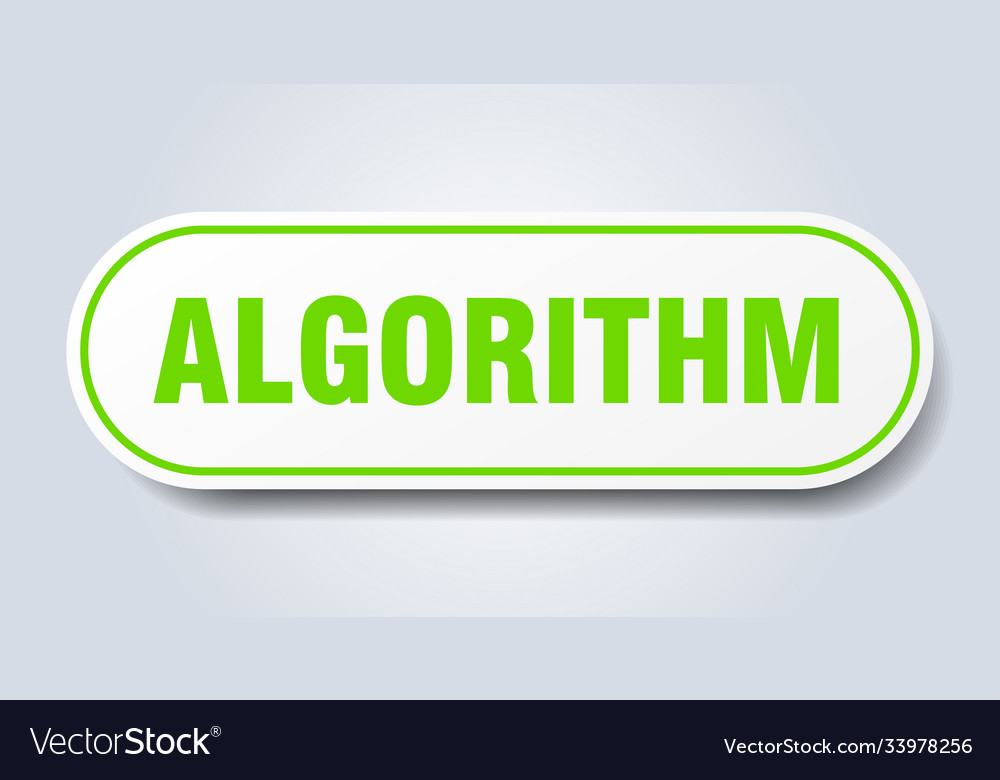 Algorithm Schild abgerundet isoliert Knopf weiß