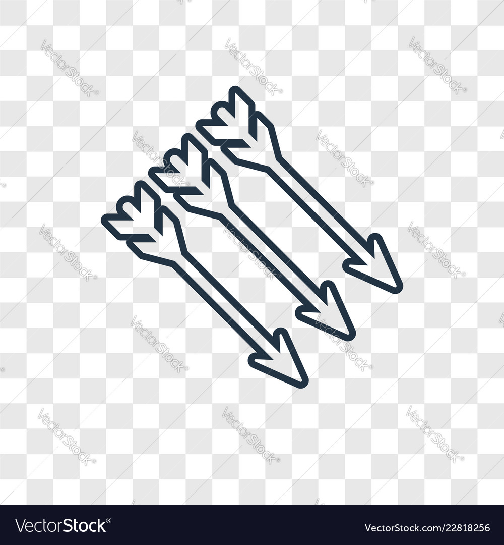 Arrow concept linear icon isolated on transparent