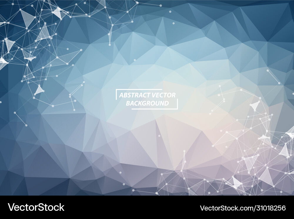 Blue geometric polygonal background molecule Vector Image