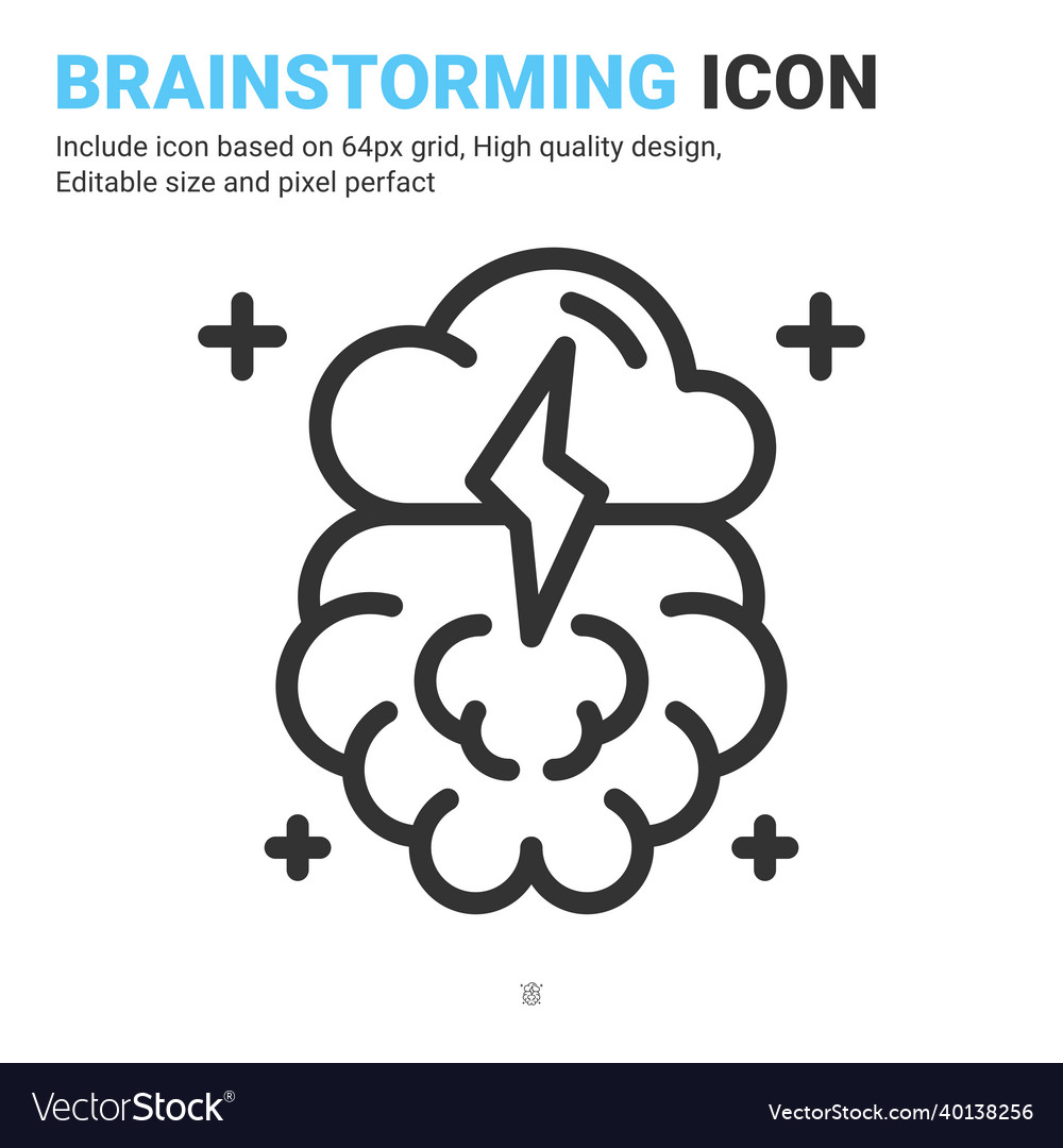 Brainstorming icon with outline style isolated vector image Brainstorming icon with outline style isolated