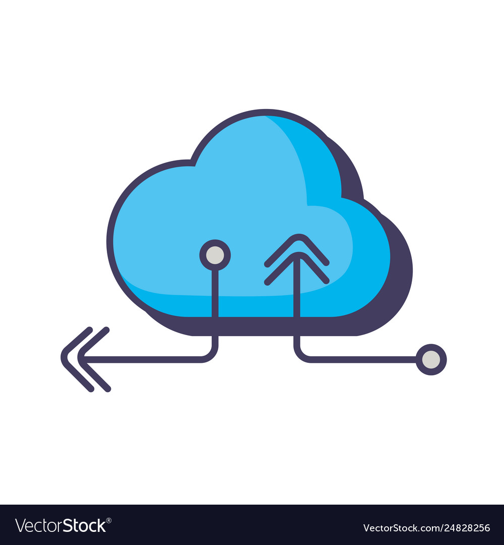 Cloud computing storage download upload data Vector Image Cloud computing storage download upload data