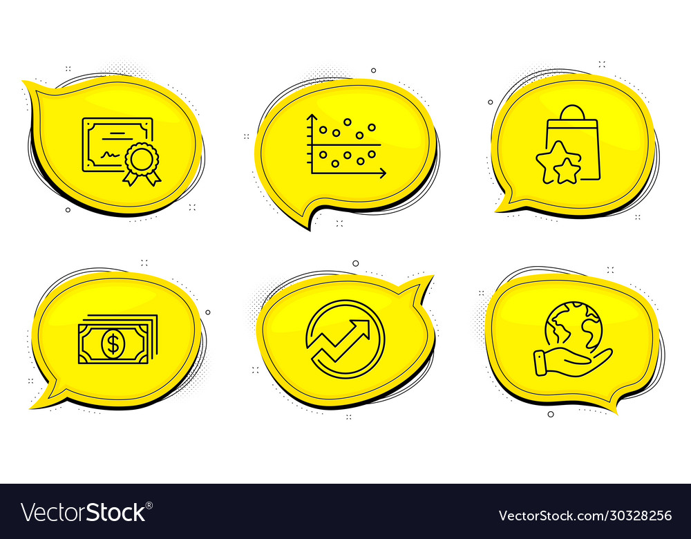 Dot plot audit and loyalty points icons set vector image Dot plot audit and loyalty points icons set
