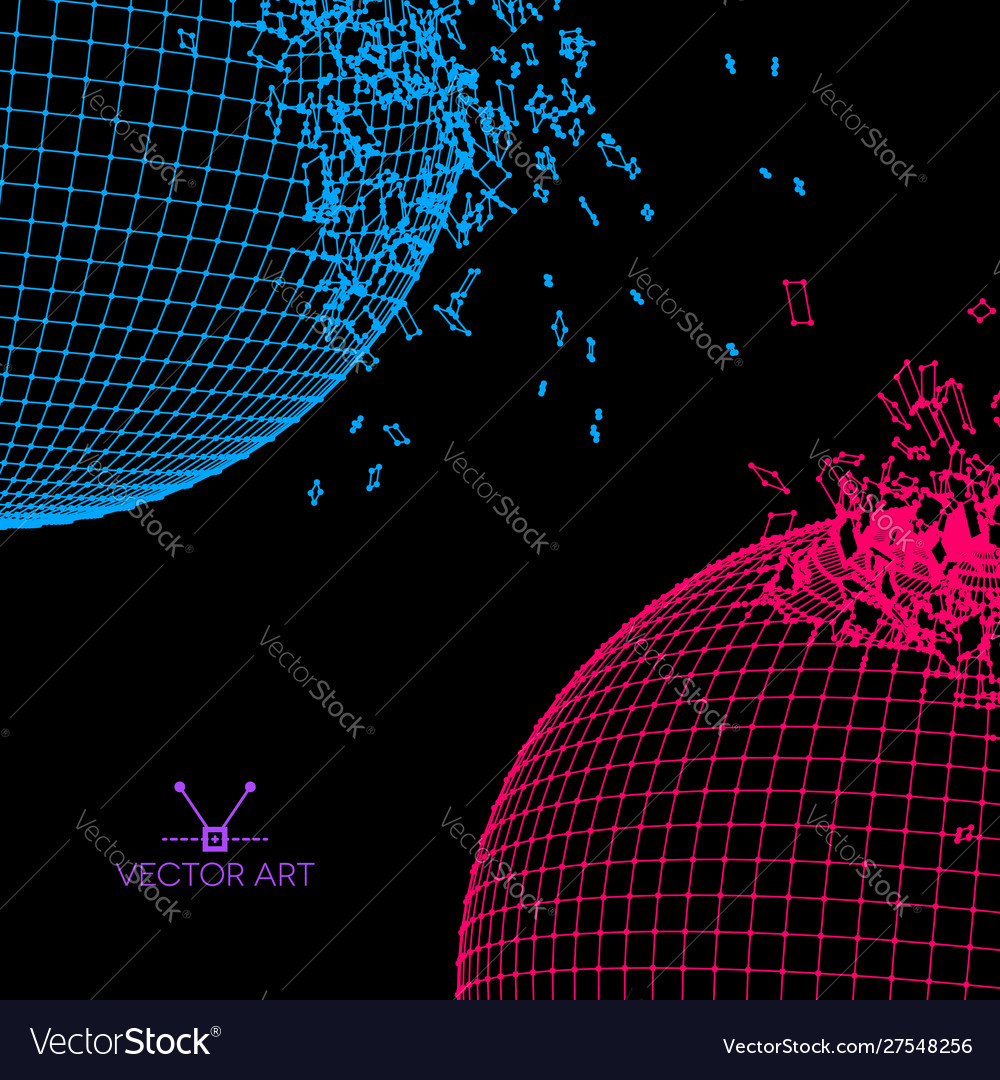 Exploded Grid Balls with Connected Dots