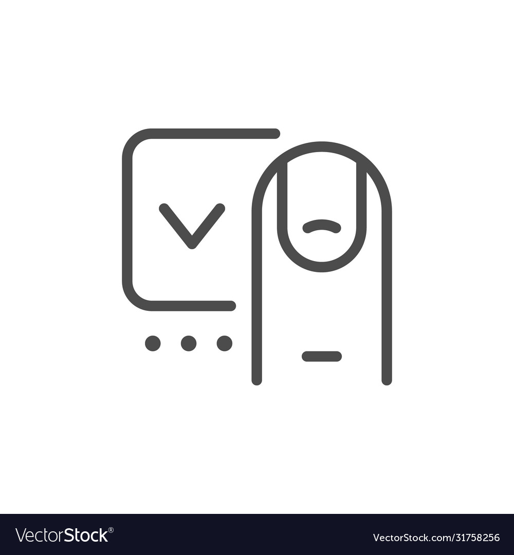 Fingerprint authentication line outline icon Vector Image