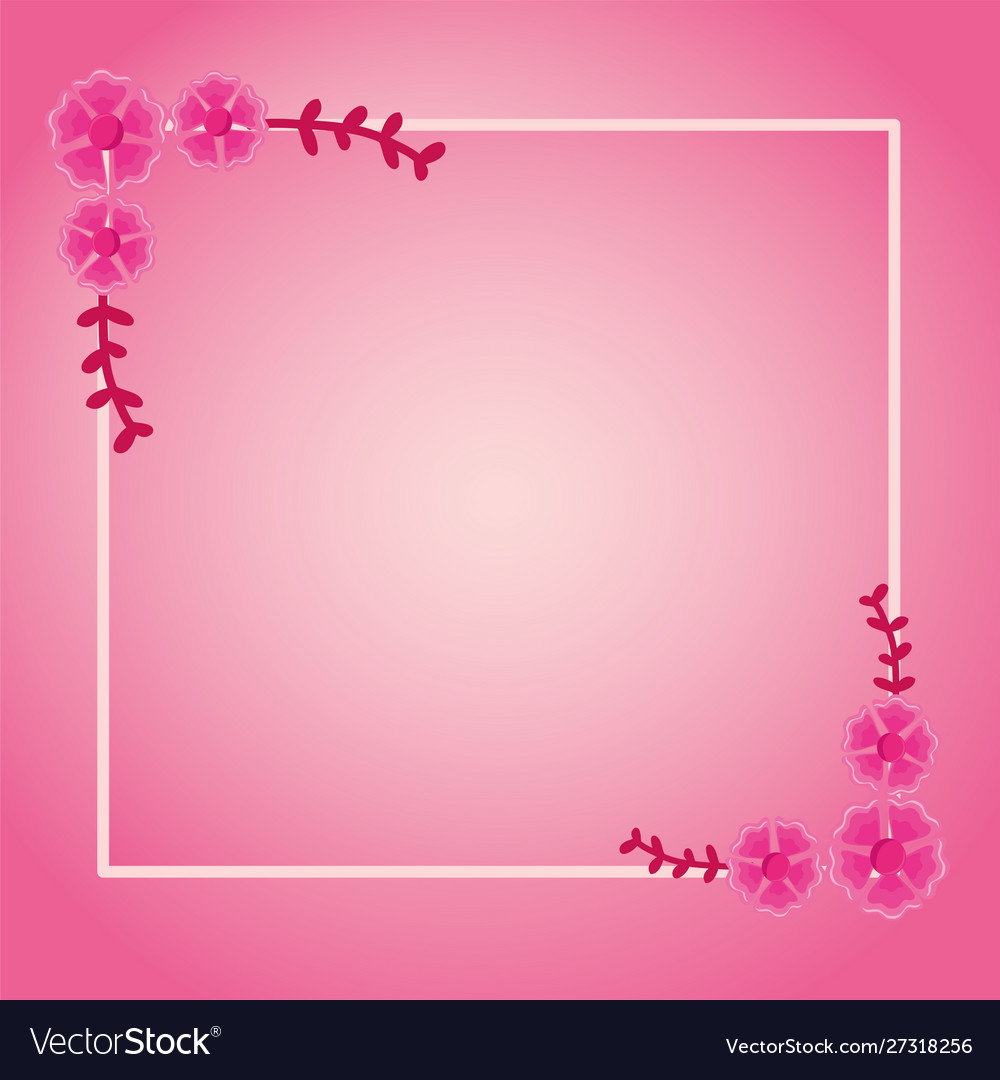 Frame with flower and leafs template Royalty Free Vector