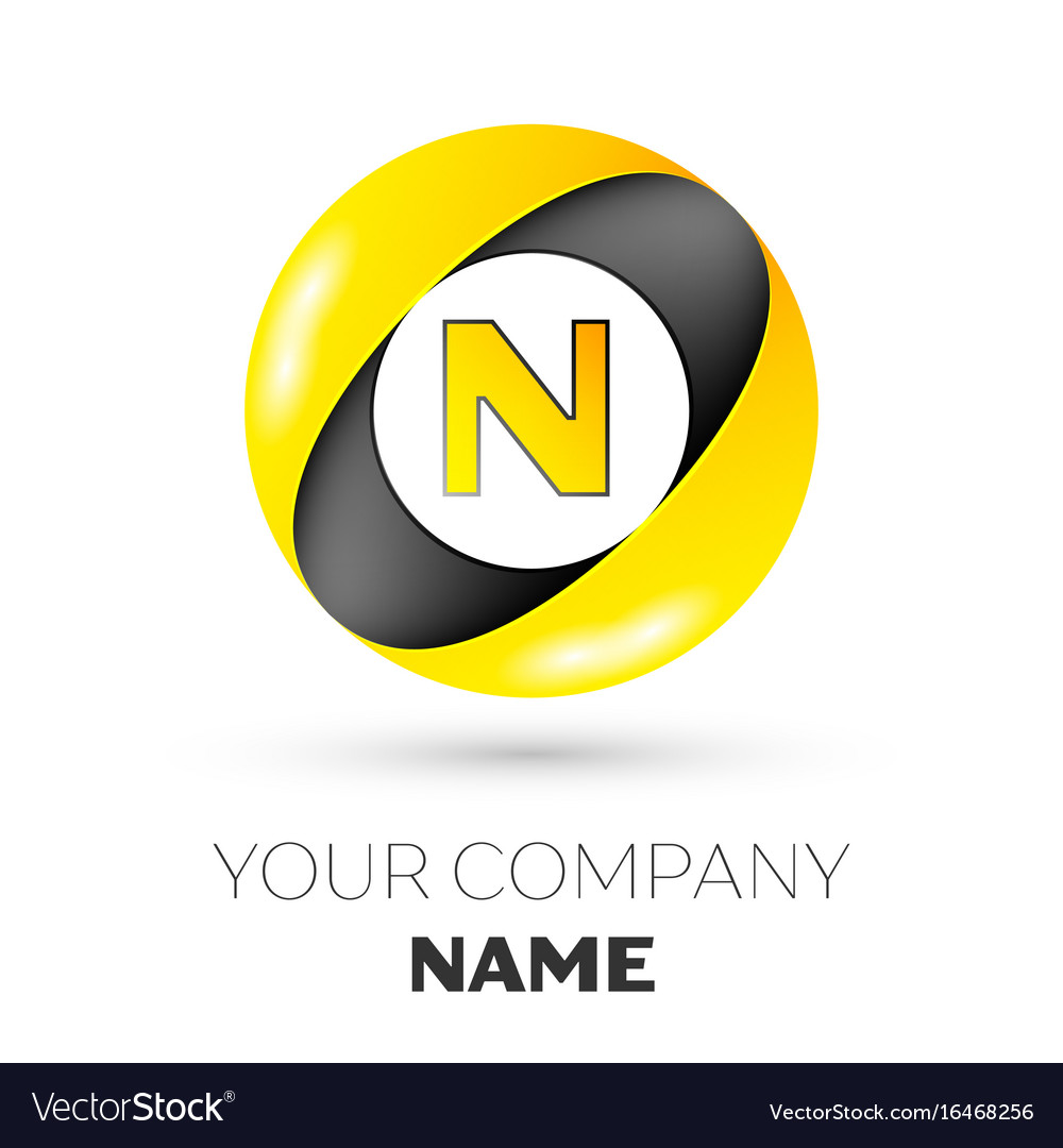 Letter n logo symbol in the colorful circle