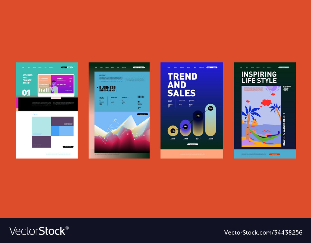 Presentation and website interface layout design Vector Image Presentation and website interface layout design