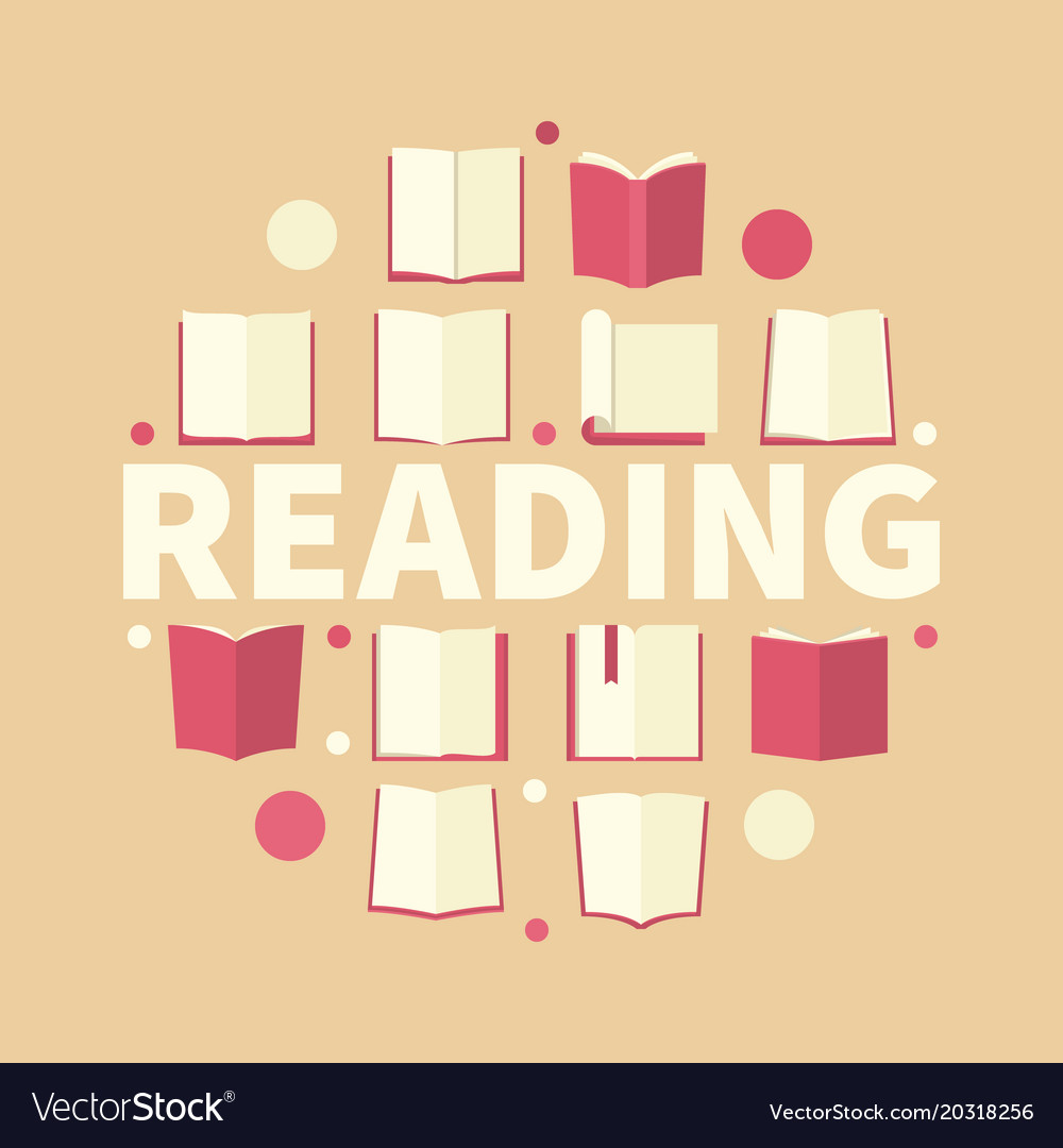 Reading round made with red Royalty Free Vector Image