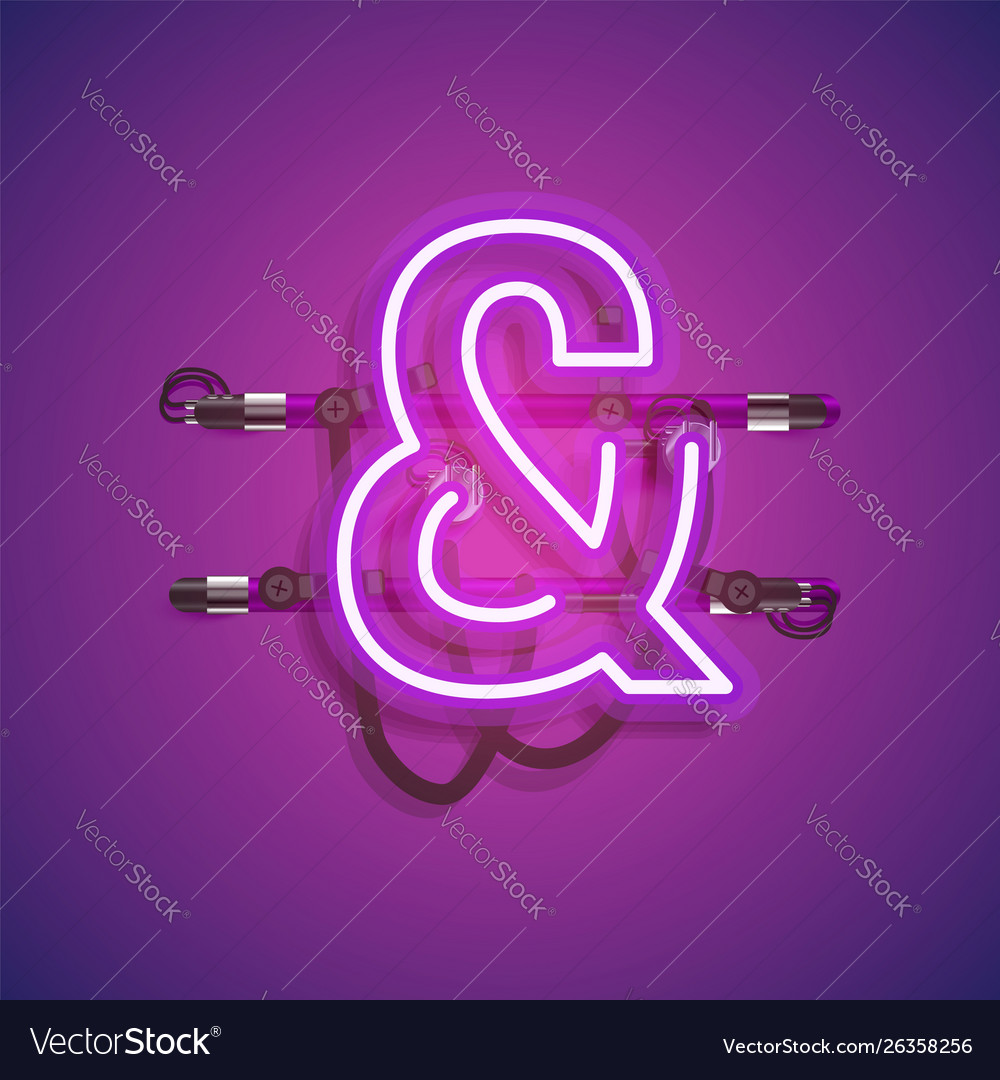 Realistic neon character with wires and console