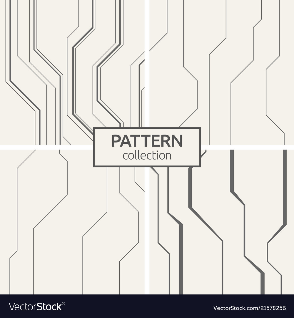 Set of four abstract seamless pattern lines