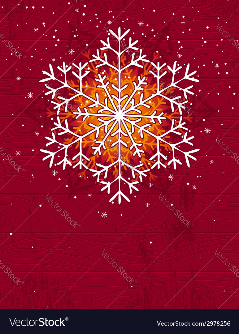 Wooden christmas card with snowflake