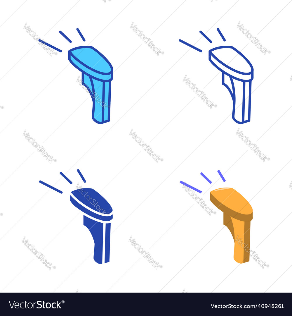 Barcode scanner icon set in flat and line style