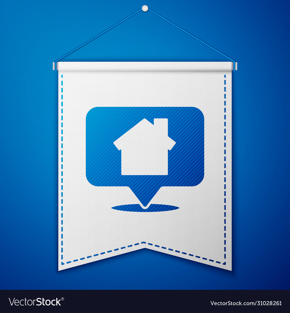 Blue map pointer with house icon isolated on Vector Image Blue map pointer with house icon isolated on