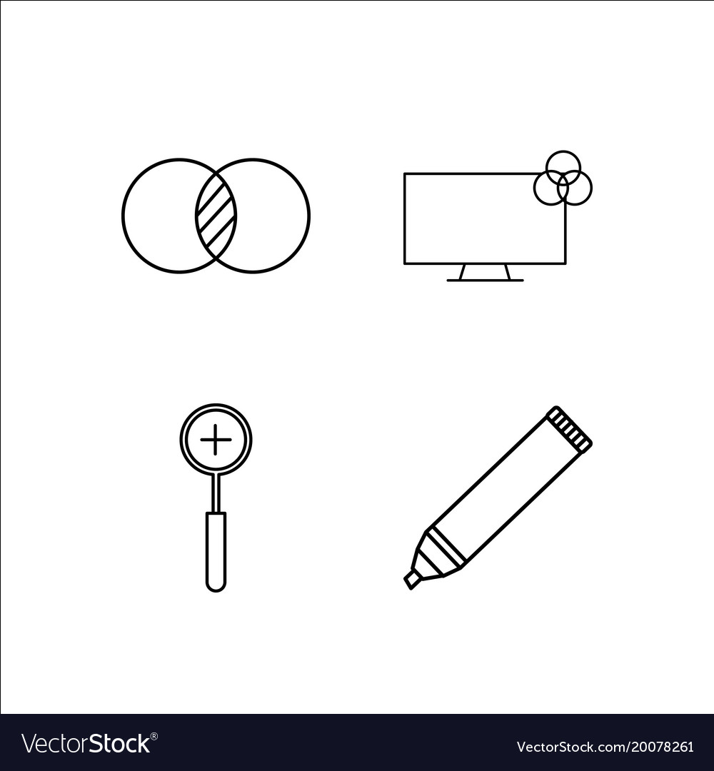 Design and studio simple linear icon setsimple