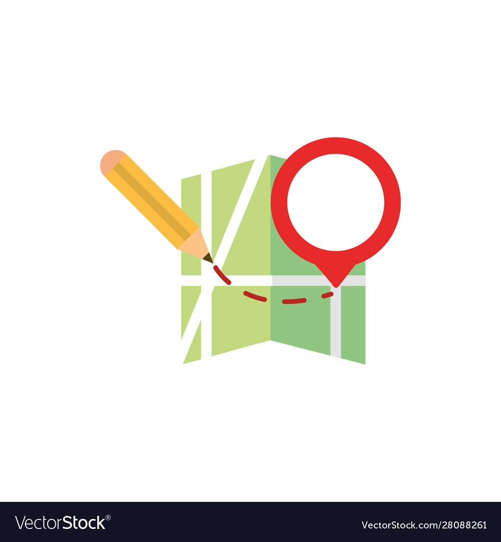 Pencil marker route pointer gps map and navigation