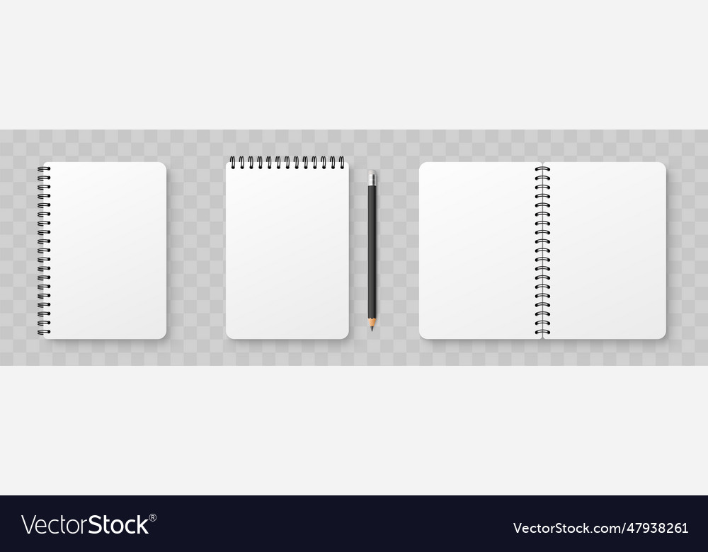 Realistic blank notebook notepad mock up