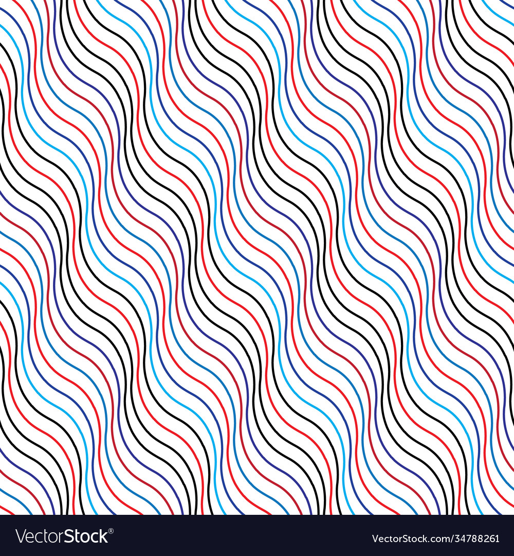 Seamless pattern with colored wavy lines vector image Seamless pattern with colored wavy lines
