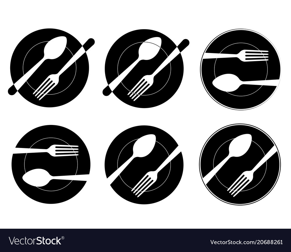 Set of abstract black logo for a restaurant