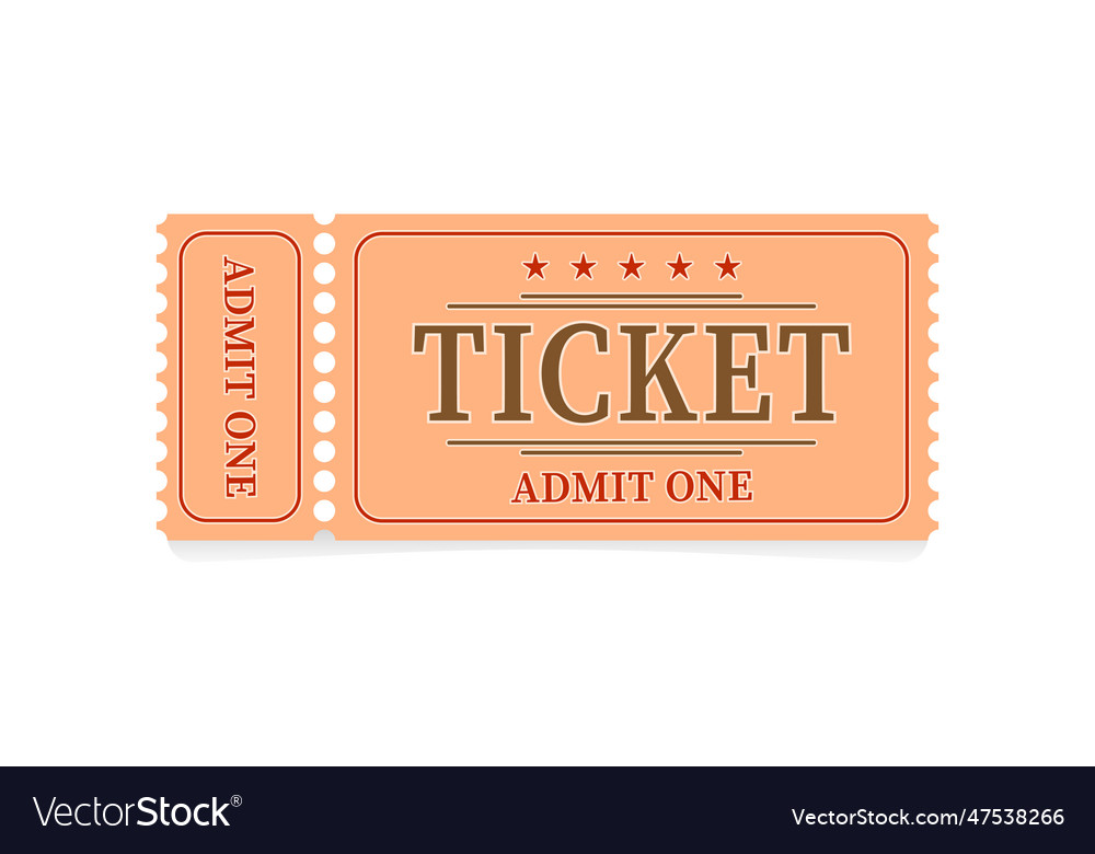 A ticket for one person Royalty Free Vector Image