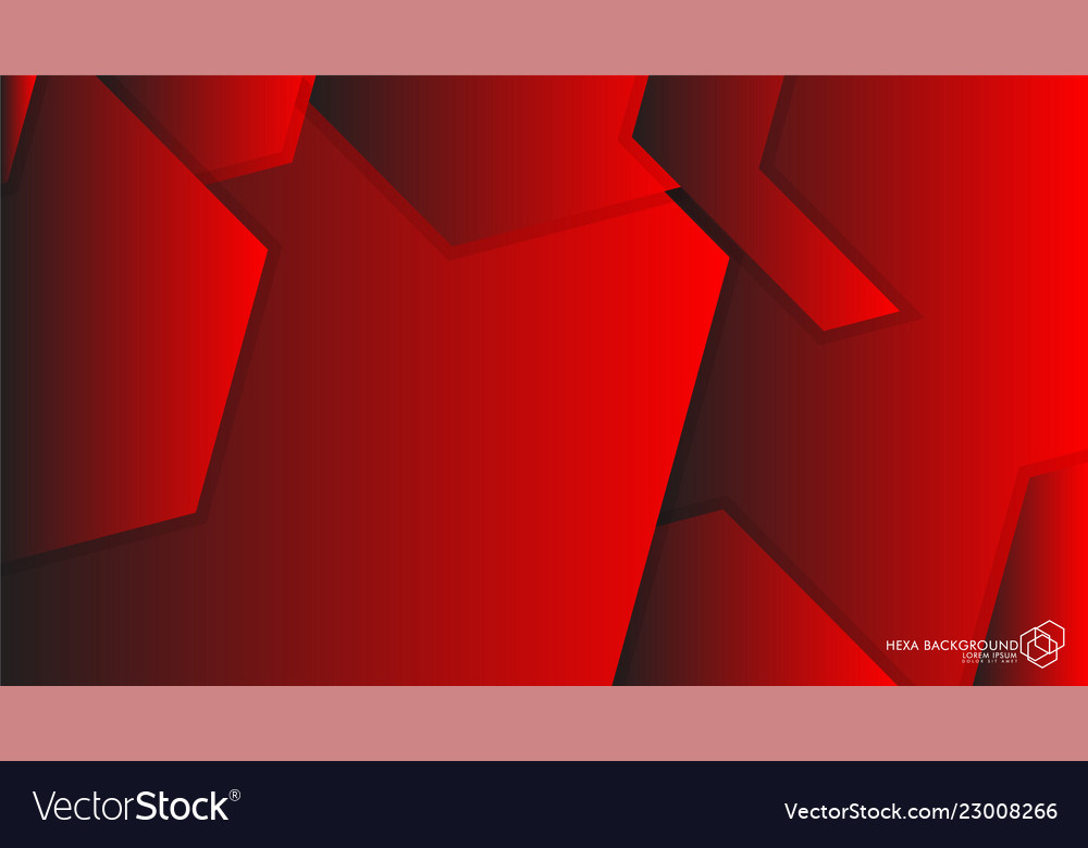 Abstract background hexagon red light and shadow