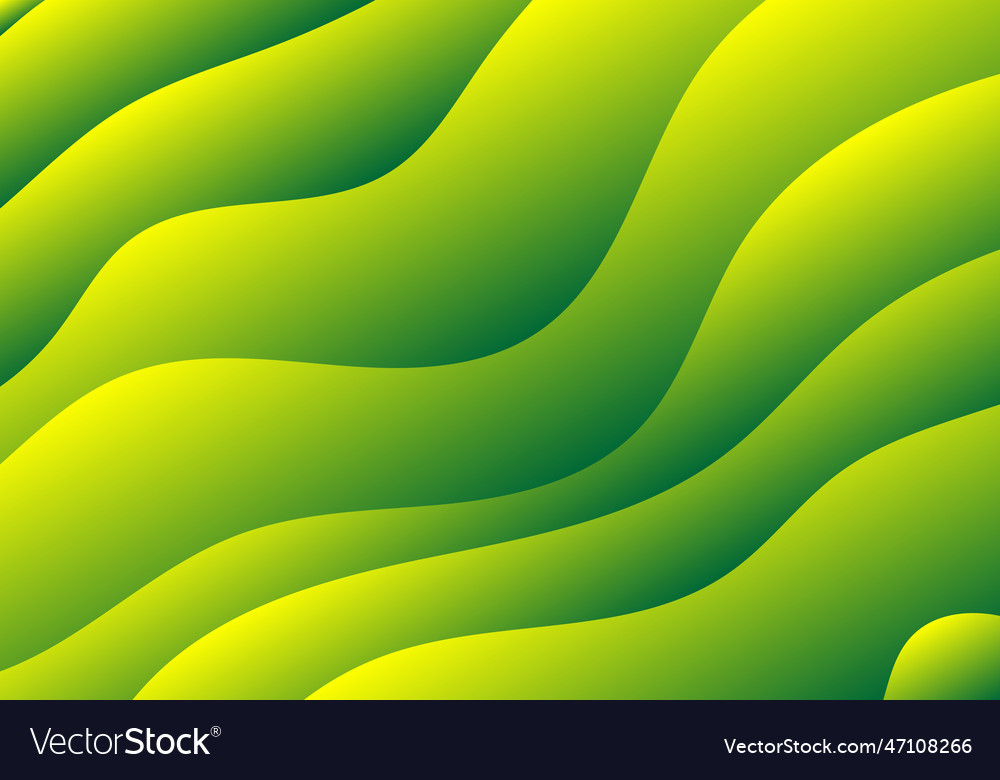 Abstract wave gradient pattern green and yellow