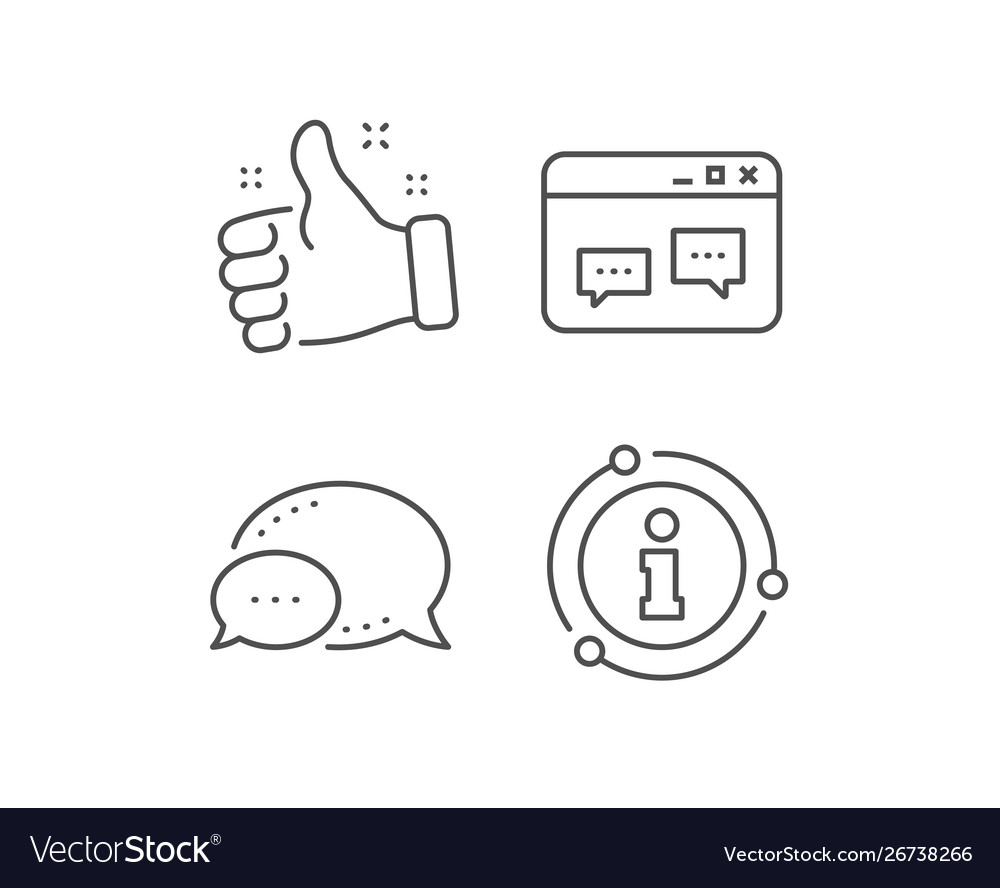 Browser window line icon chat speech bubbles vector image Browser window line icon chat speech bubbles