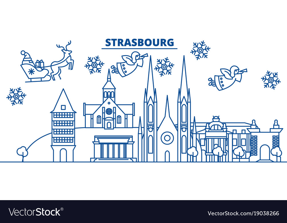 France strasbourg winter city skyline merry