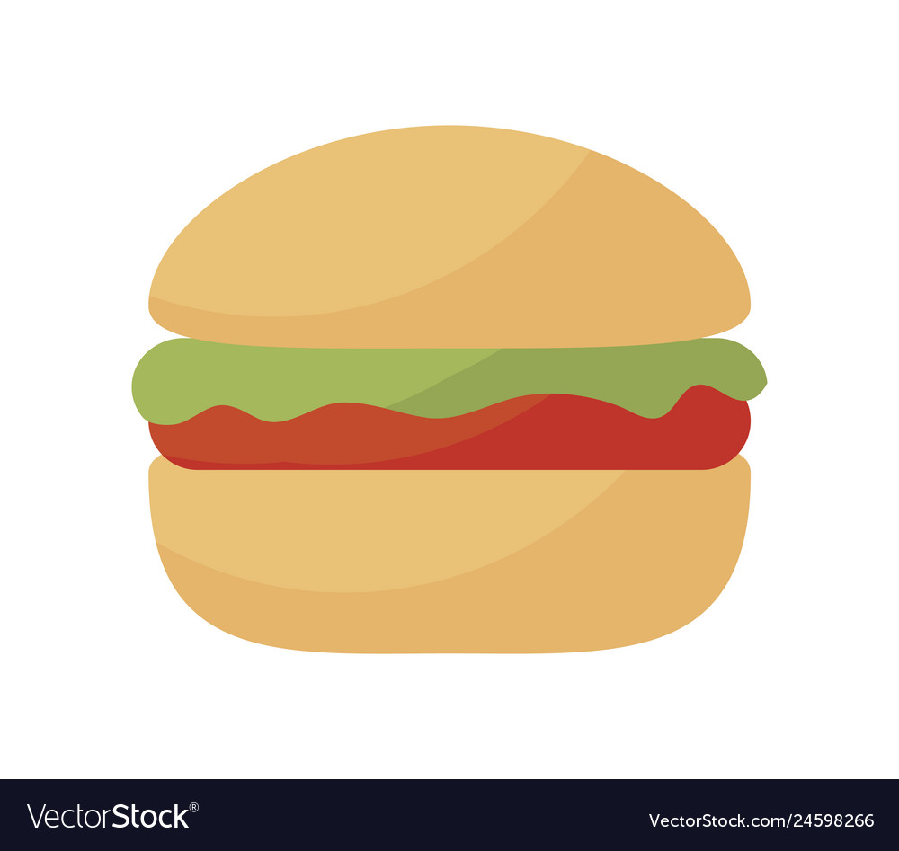 Hamburger fast food isolated icon