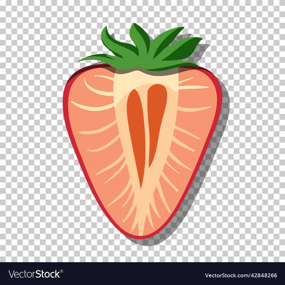 Isolated strawberry sliced on grid background Vector Image Isolated strawberry sliced on grid background