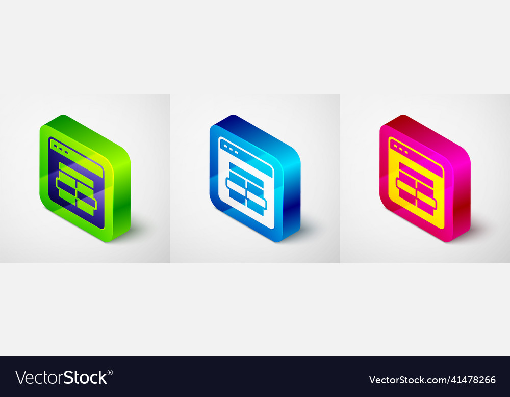 Isometric mysql code icon isolated on grey vector image Isometric mysql code icon isolated on grey