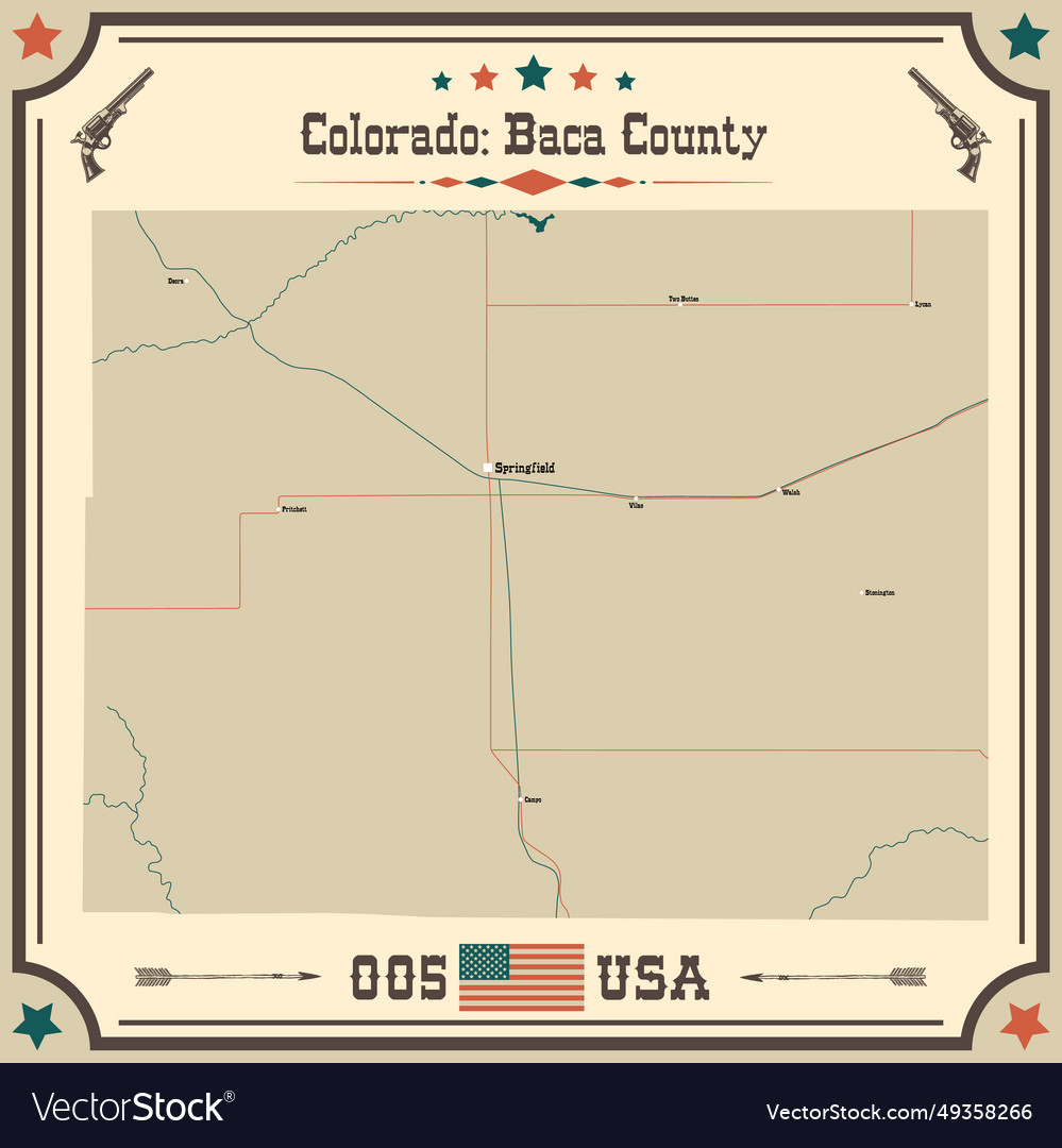 Large and accurate map of baca county colorado