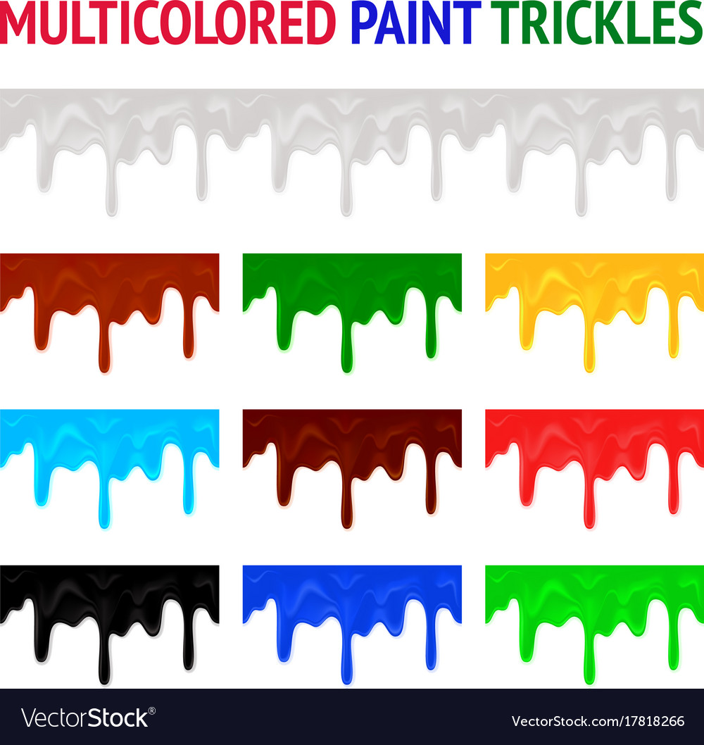 Multicolored paint trickles