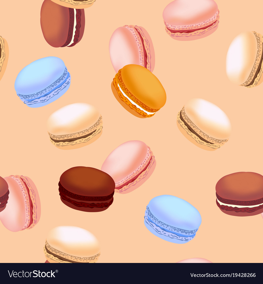Seamless pattern with colorful macaroon cookies